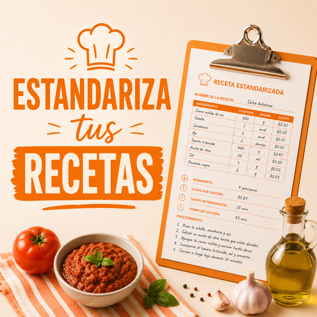 Estandarizá tus recetas y que siempre salgan iguales